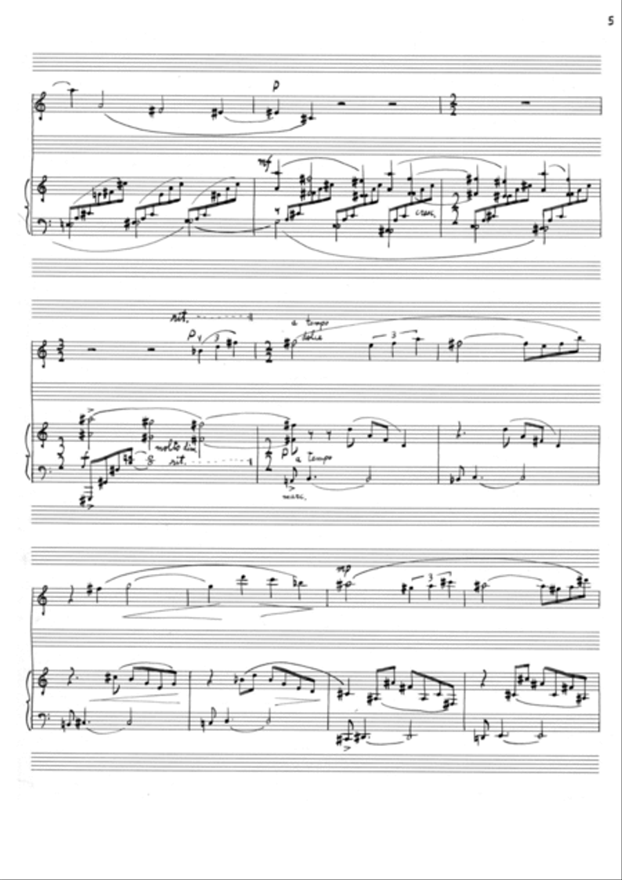 Isao Tsuruhara : ViolinSonata (1968) Violin Solo scores gallery preview page 5