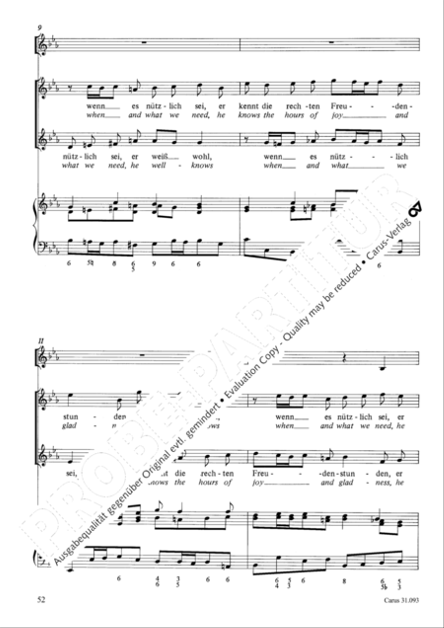 All those who seek God's sov'reign guidance (Wer nur den lieben Gott lasst walten) 4-Part scores gallery preview page 53