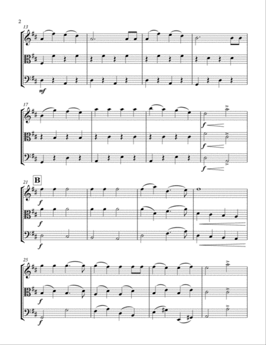 Jingle Bells Violin Viola and Cello Trio String Trio scores gallery preview page 2