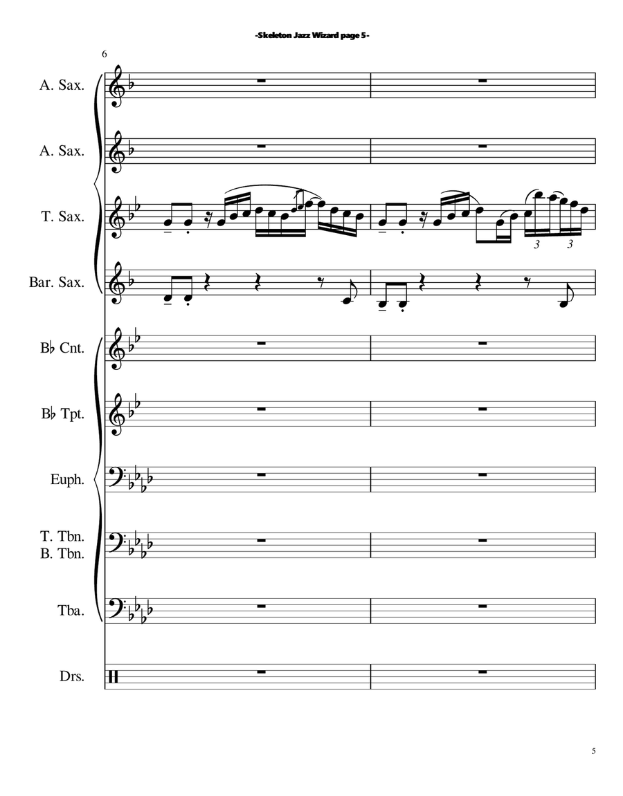 Skeleton Jazz Wizard Skeleton Jazz Wizard Jazz Ensemble scores gallery preview page 5