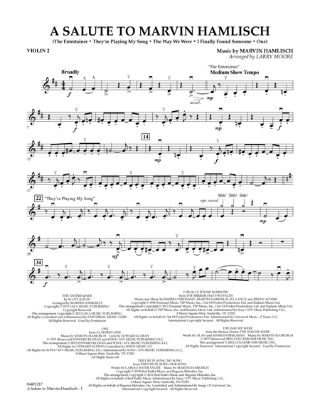 A Salute To Marvin Hamlisch - Violin 2