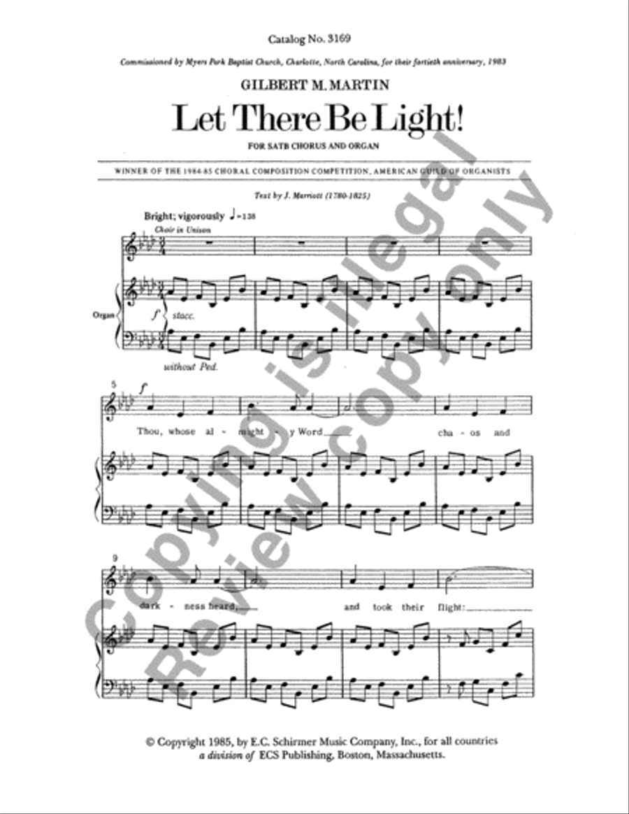 Let There Be Light! (Choral Score) image number null