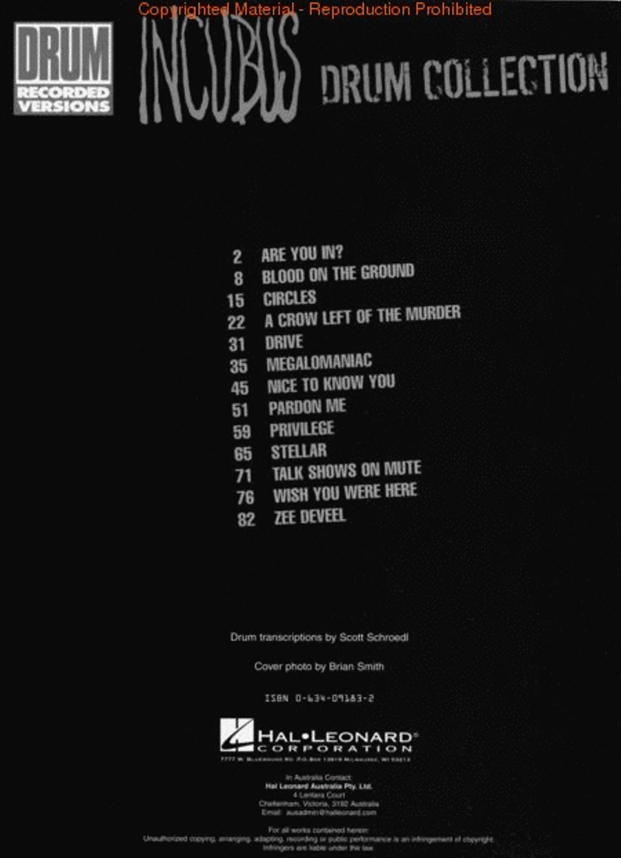 Incubus Drum Collection Drums scores gallery preview page 2