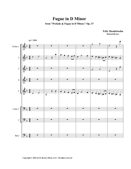 Mendelssohn - Fugue in D Minor, Op. 37 (String Orchestra) image number null