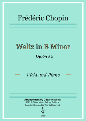 Book cover for Waltz Op.69 No.2 in B Minor by Chopin - Viola and Piano (Full Score)