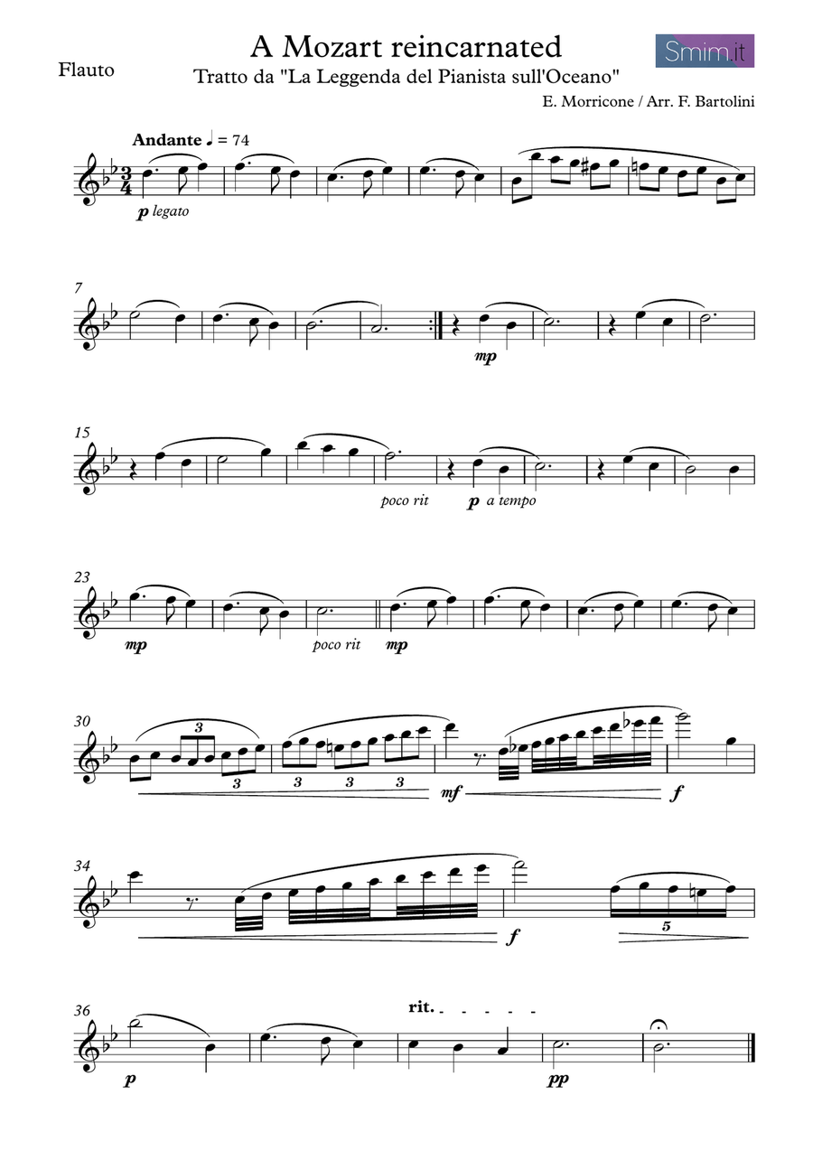 La Leggenda Del Pianista Sull'oceano Small Ensemble scores gallery preview page 3