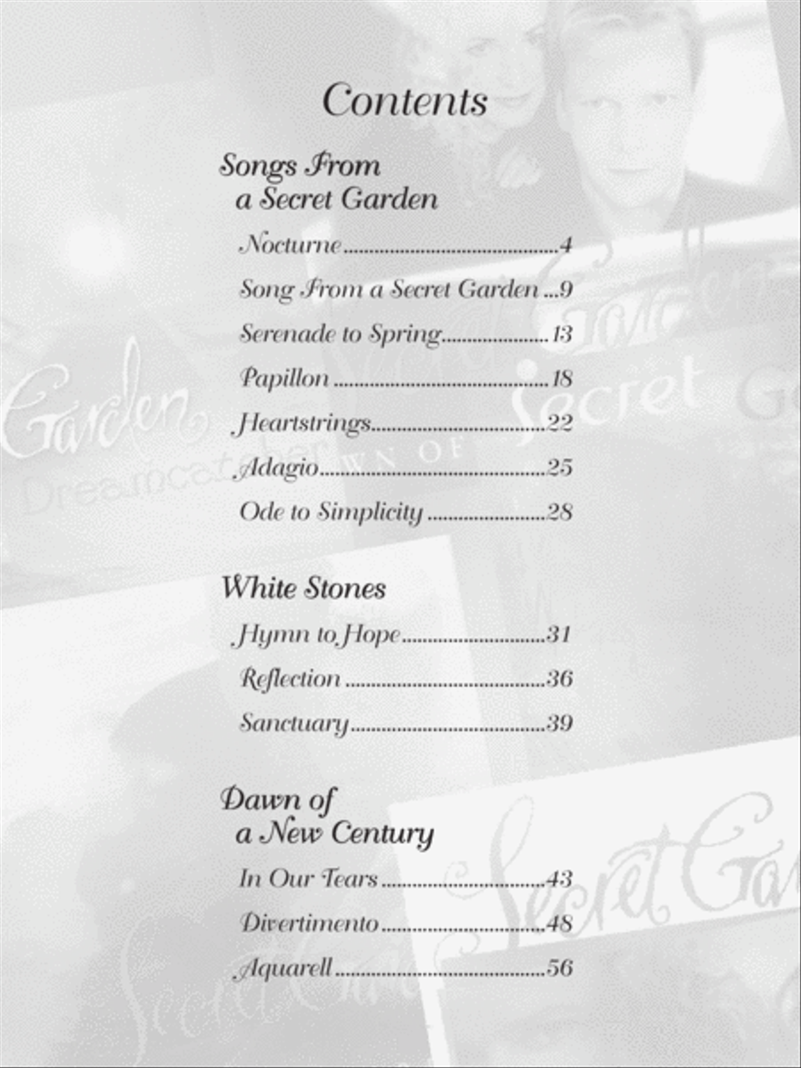Secret Garden Collection Piano, Vocal, Guitar scores gallery preview page 2