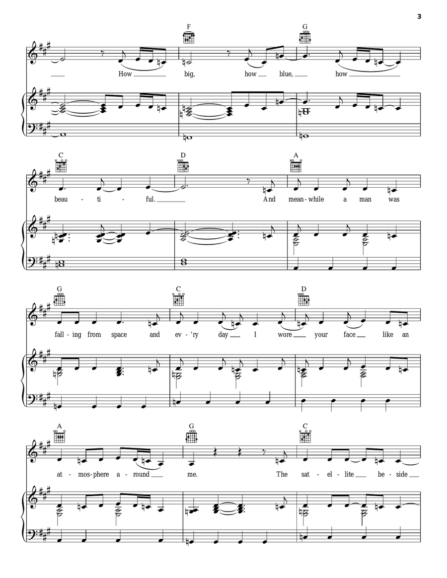 How Big, How Blue, How Beautiful Piano, Vocal, Guitar scores gallery preview page 3