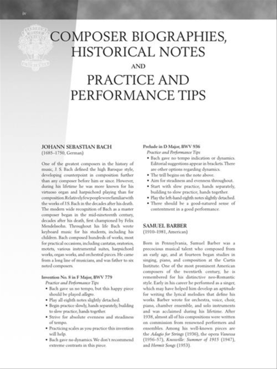 Baroque to Modern: Upper Intermediate Level Piano Solo scores gallery preview page 6
