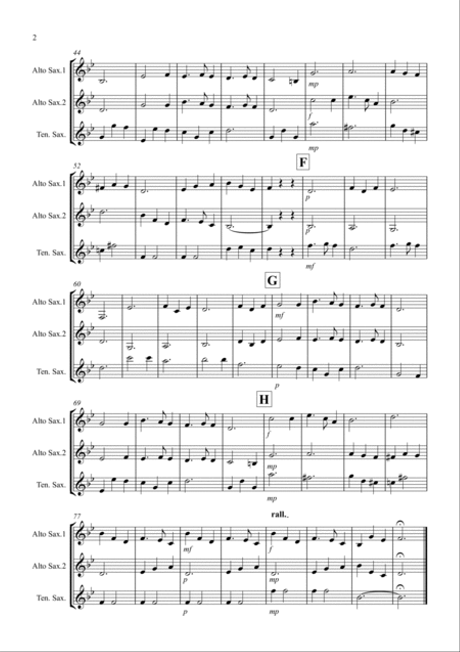 Silent Night for Saxophone Trio Woodwind Trio scores gallery preview page 2