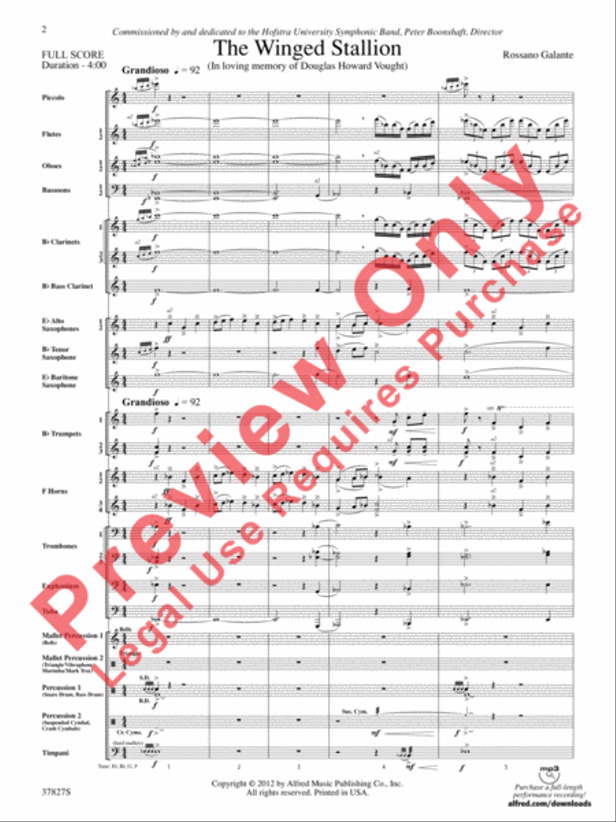 The Winged Stallion Concert Band scores gallery preview page 3