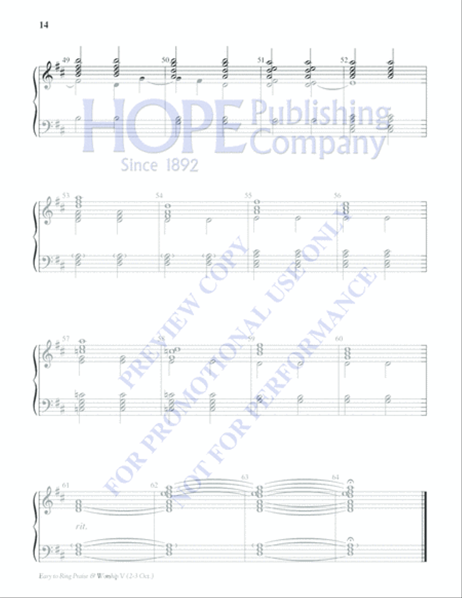 Easy to Ring Praise and Worship 3-Octaves scores gallery preview page 14