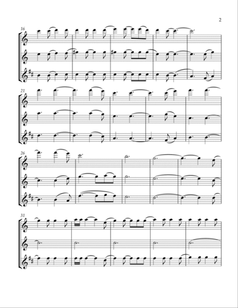 Hallelujah Woodwind Trio scores gallery preview page 3