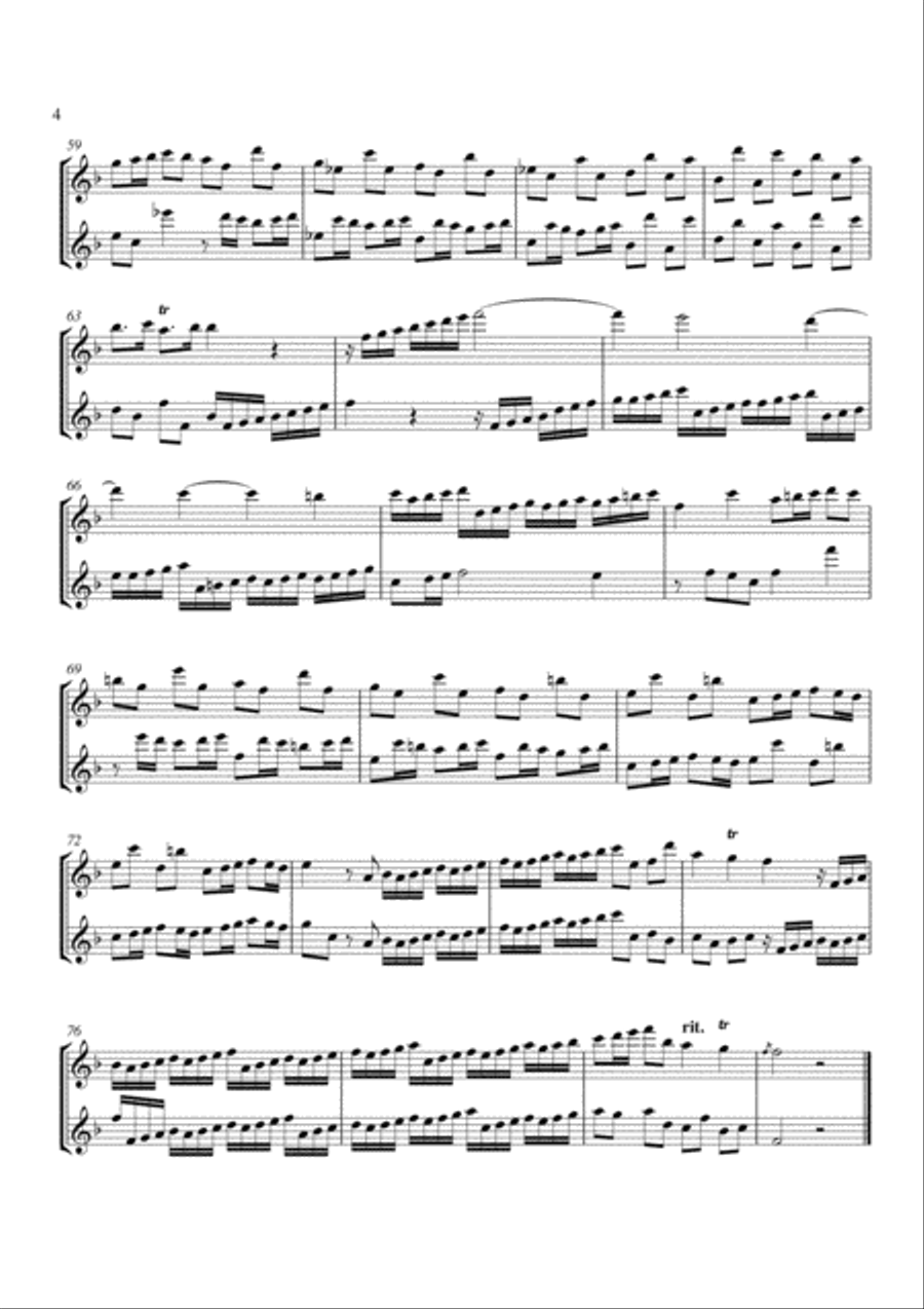 Sonata 1 Flute Duet scores gallery preview page 4