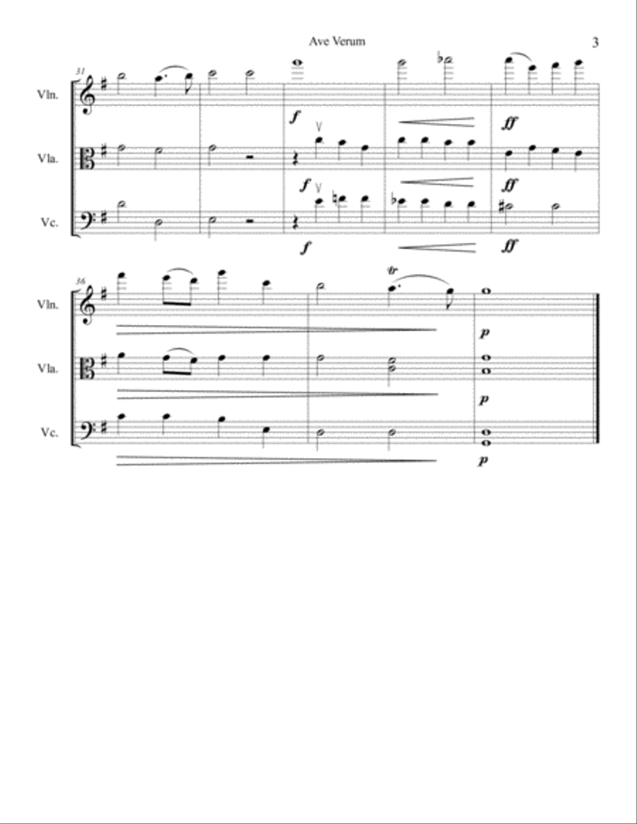 Ave Verum String Trio scores gallery preview page 4