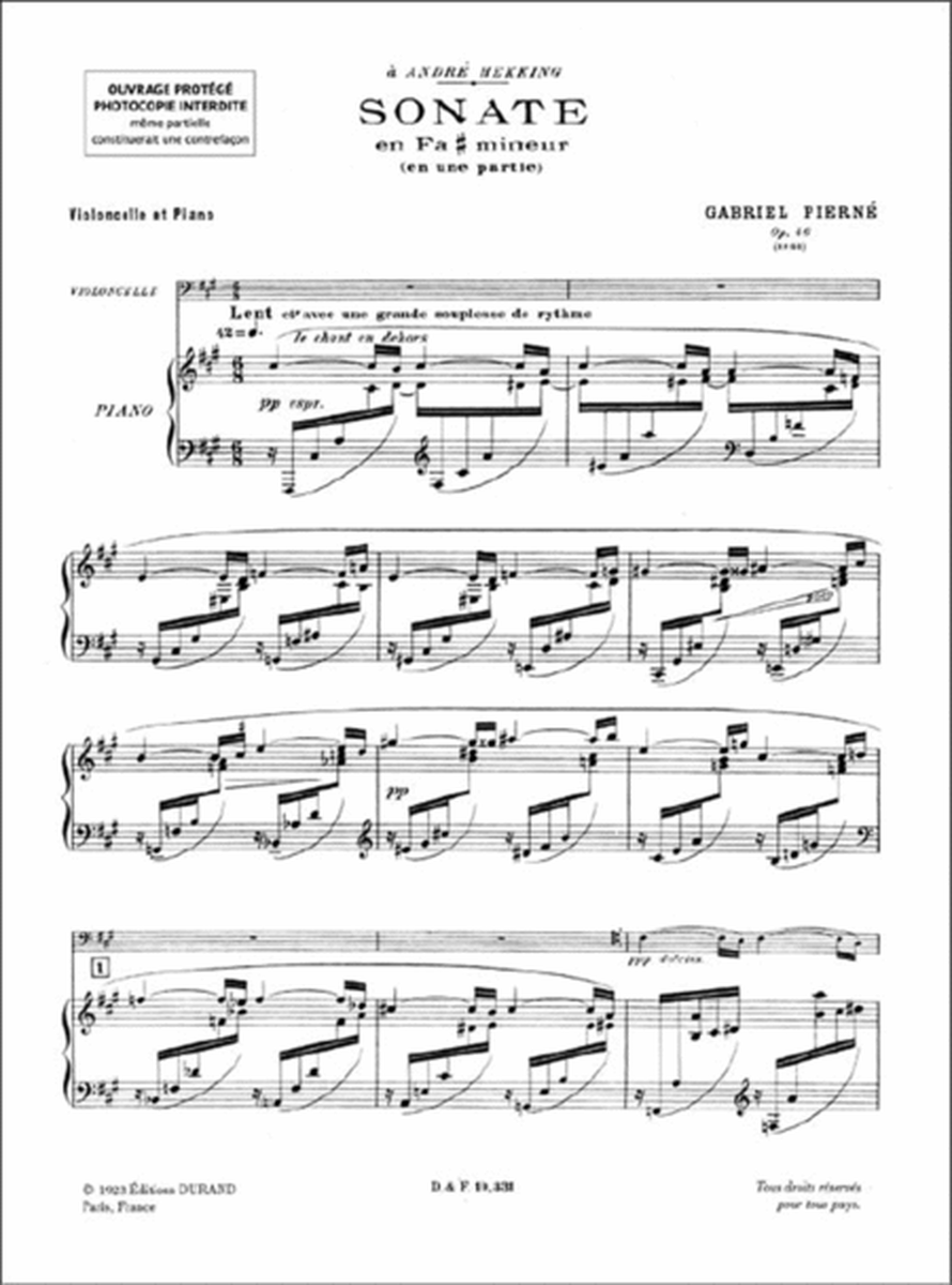 Sonate Op 46 Vlc-Piano