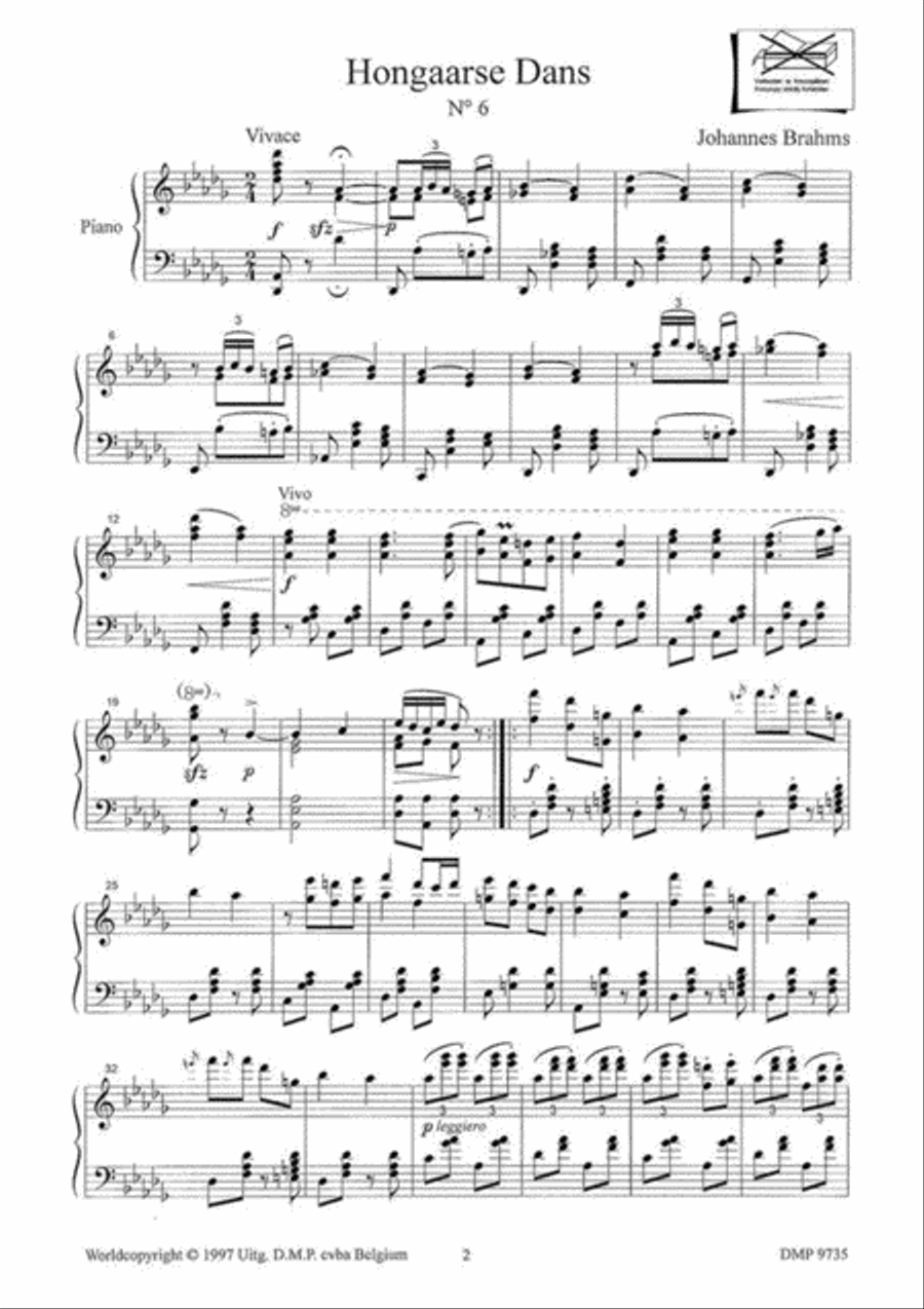 Hongaarse Dans N° 6 Piano Solo scores gallery preview page 2