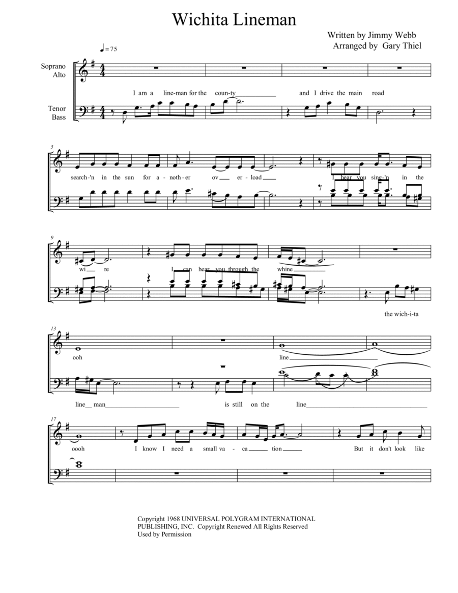 Wichita Lineman 3-Part scores gallery preview page 1