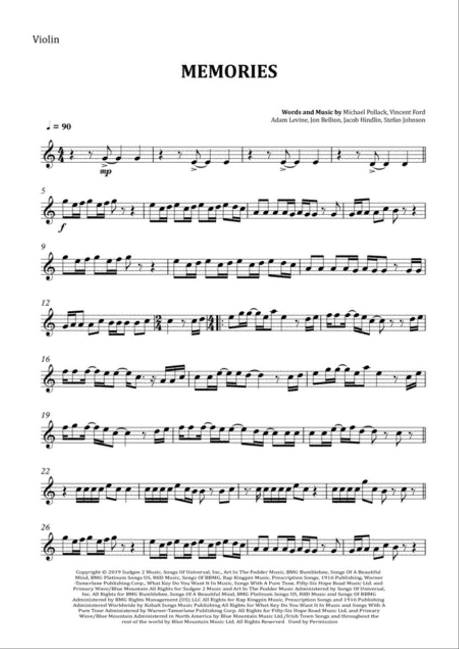 Memories Memories Small Ensemble scores gallery preview page 2