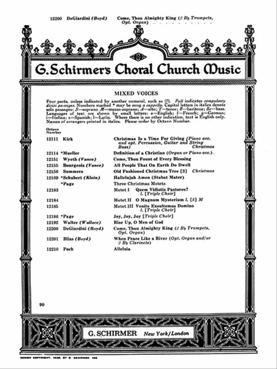 Come Thou Almighty King 4-Part scores gallery preview page 1