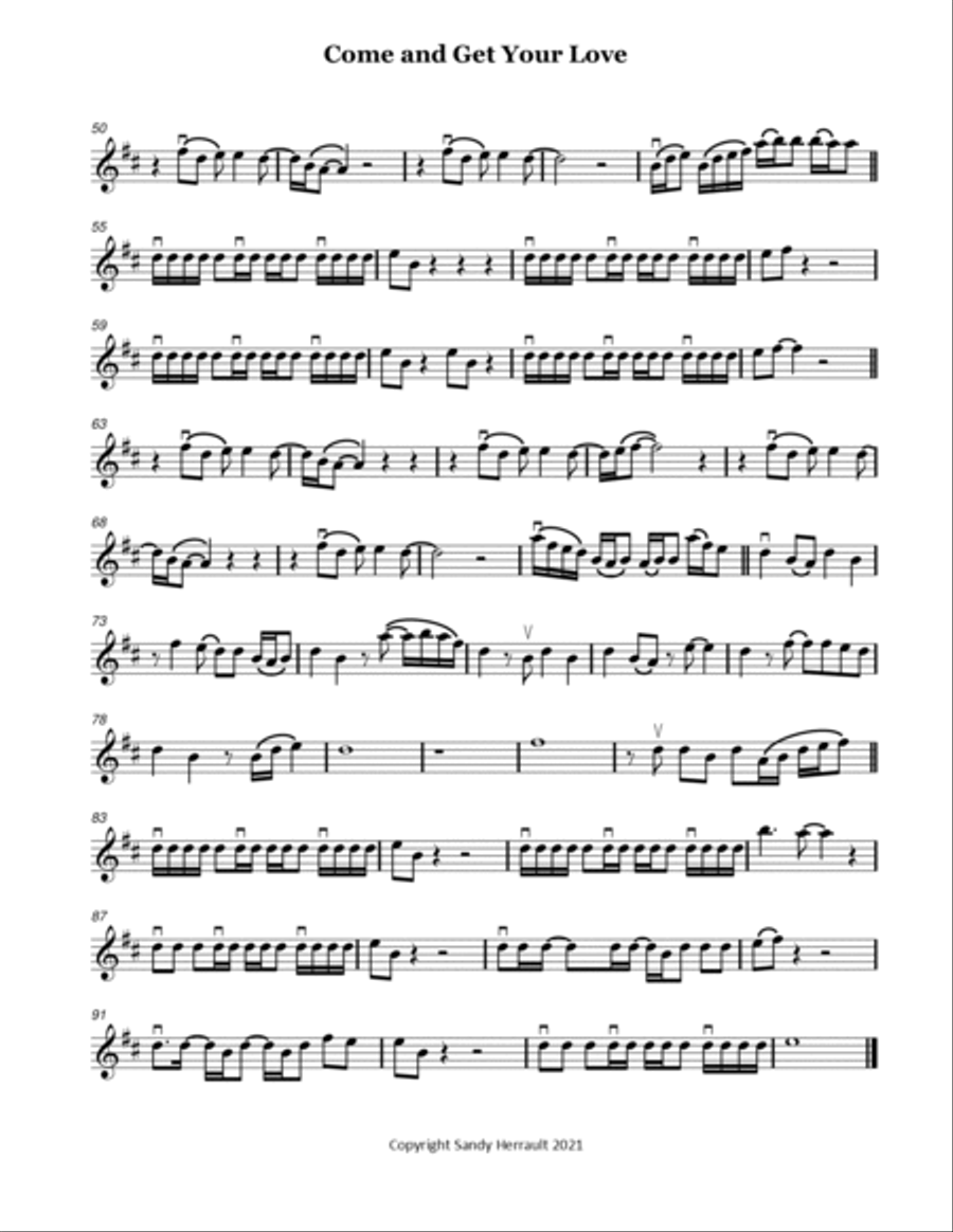 Come And Get Your Love Violin Solo scores gallery preview page 2