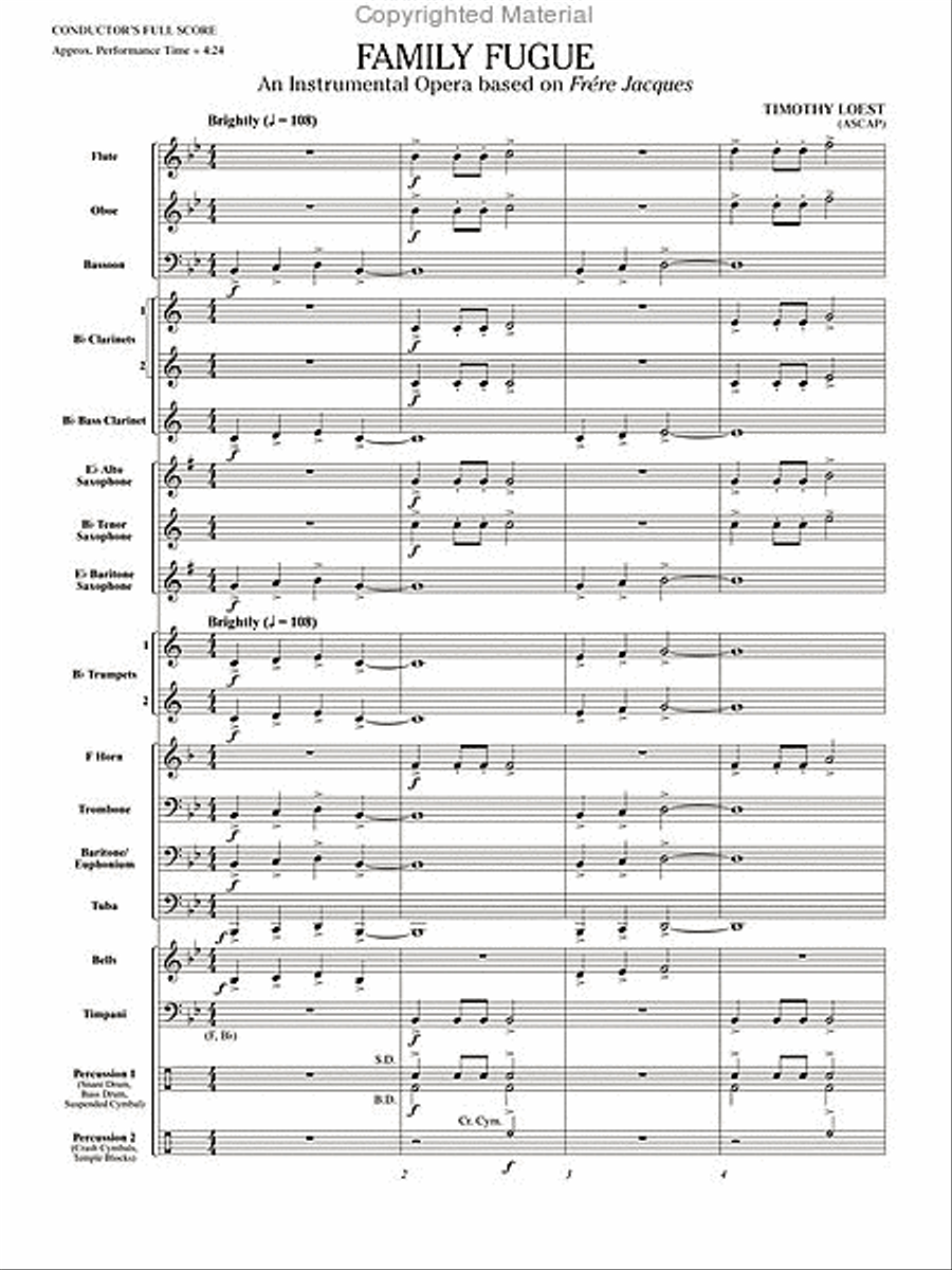 Family Fugue Family Fugue Concert Band scores gallery preview page 2