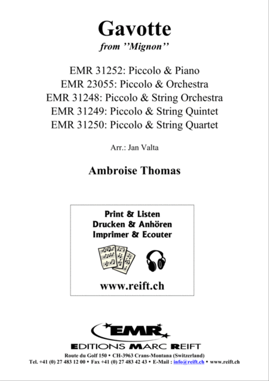 Gavotte Piccolo scores gallery preview page 1