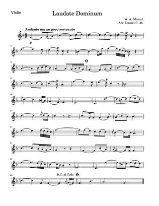 Laudate Dominum for violin and piano (easy)