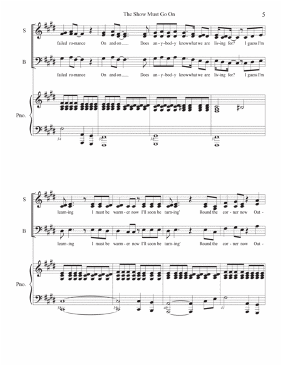 The Show Must Go On 3-Part scores gallery preview page 6