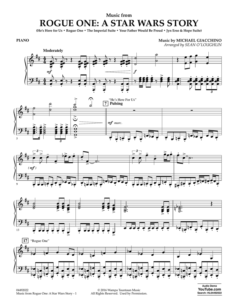 Music from Rogue One: A Star Wars Story - Piano Orchestra scores gallery preview page 1