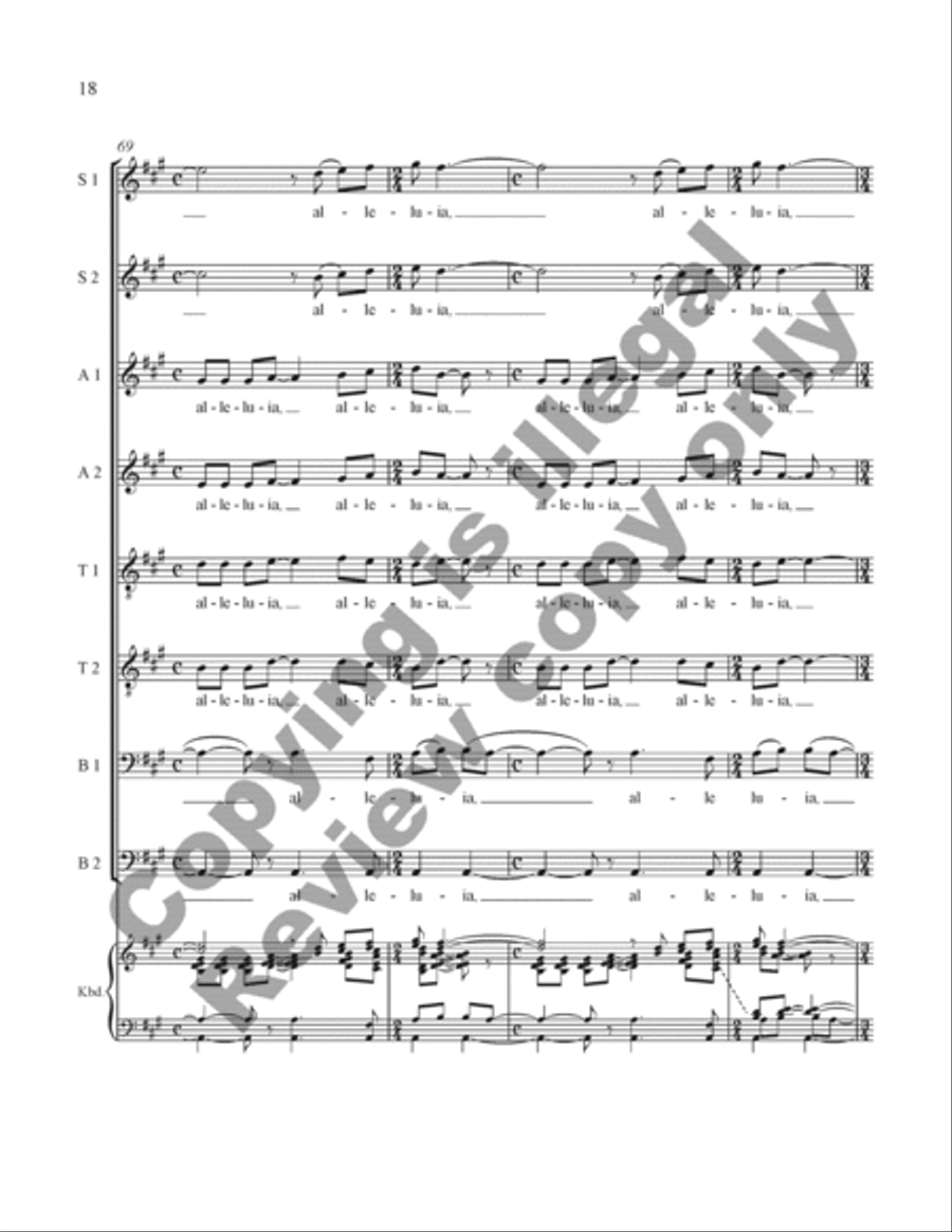 Alleluia for SSAATTBB Chorus Unaccompanied SSAATTBB scores gallery preview page 39