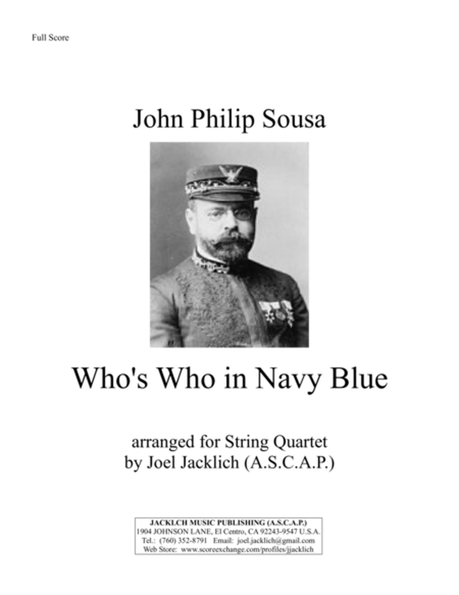 Who's Who in Navy Blue (March) for String Quartet image number null