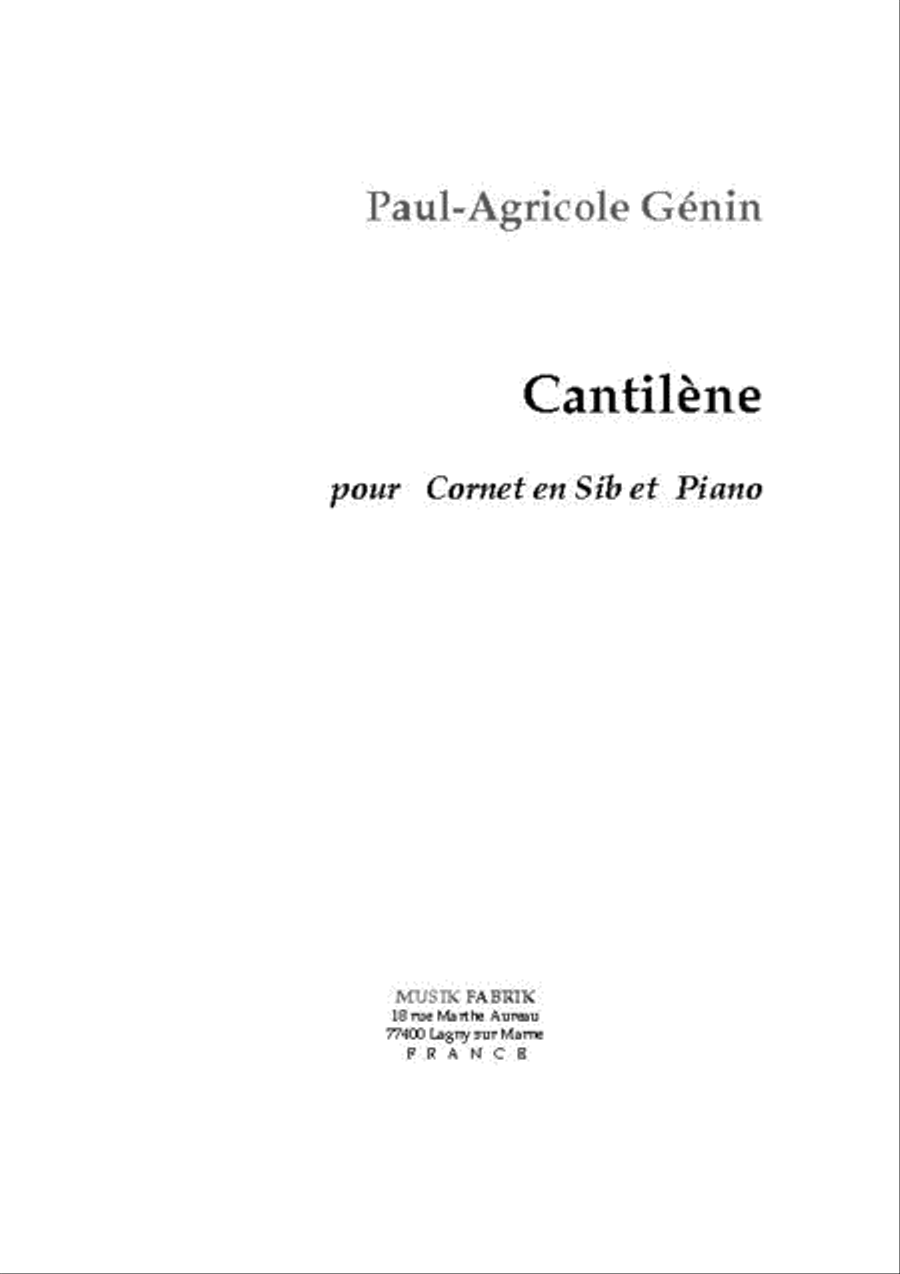 Cantilene, opus 64 Cornet scores gallery preview page 1