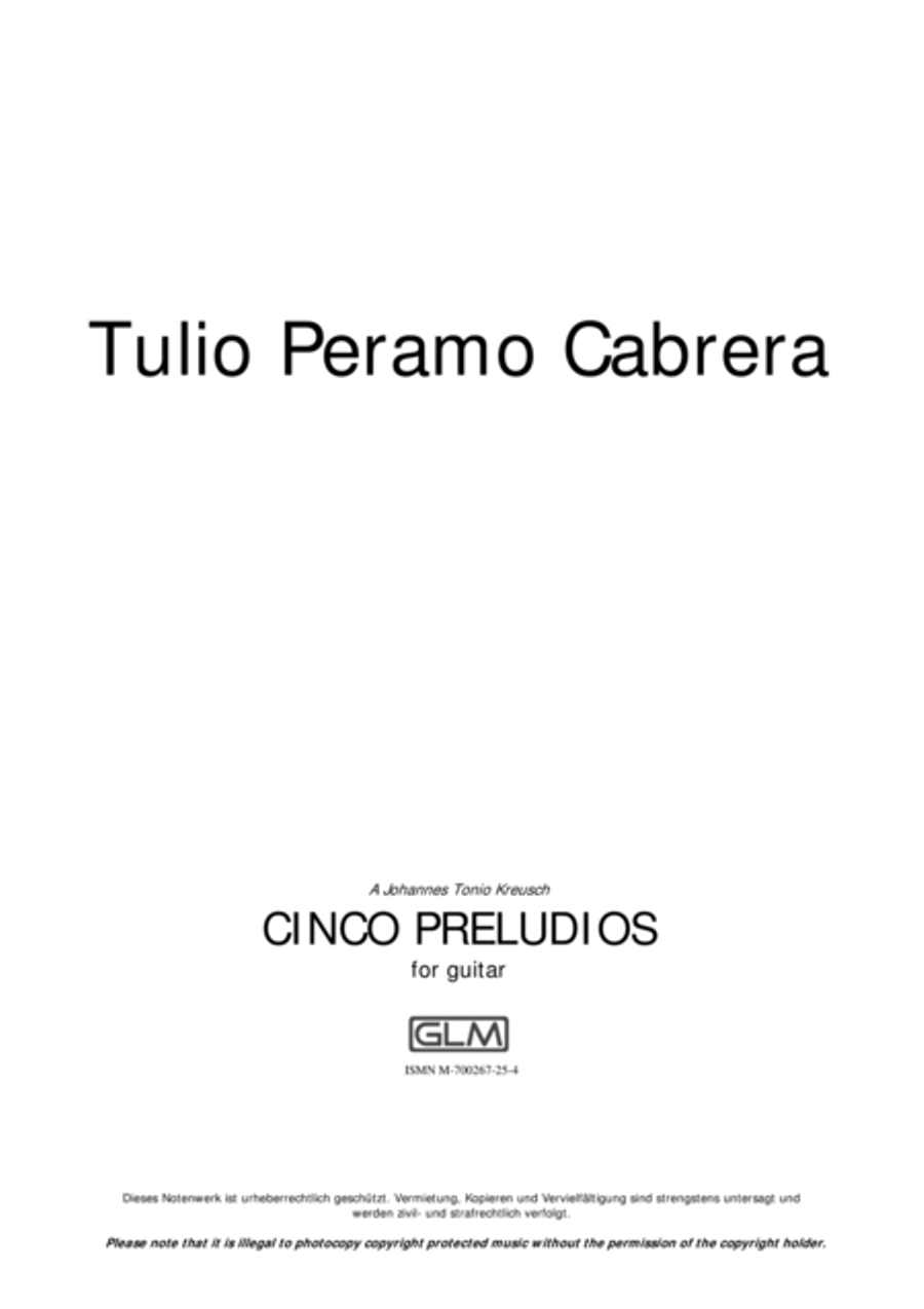Cinco preludios Cinco preludios Guitar Solo scores gallery preview page 1