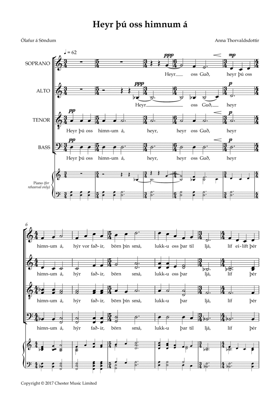 Heyr Þu Oss Himnum AA Heyr Þu Oss Himnum AA 4-Part scores gallery preview page 1