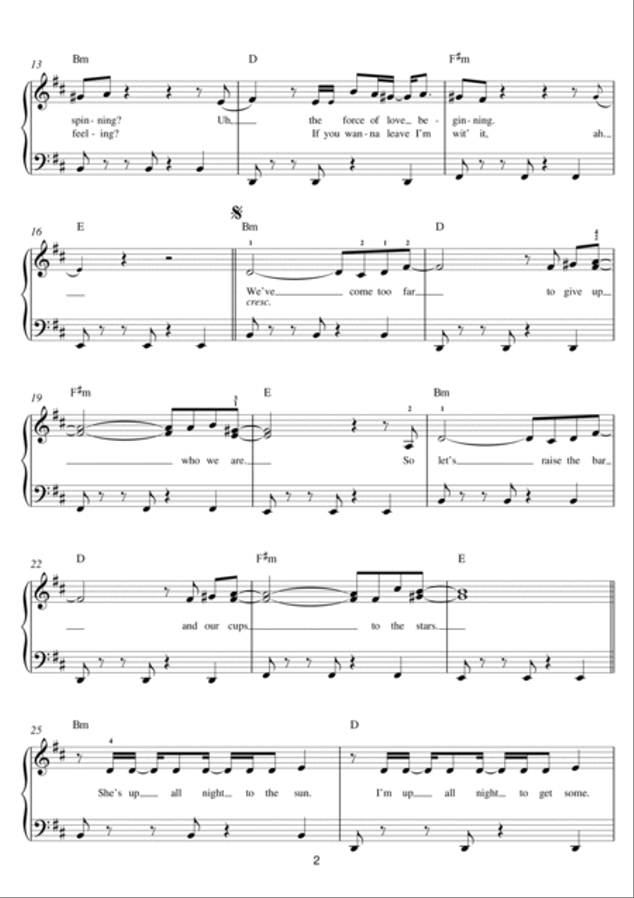 Get Lucky (featuring Pharrell Williams) Easy Piano scores gallery preview page 2