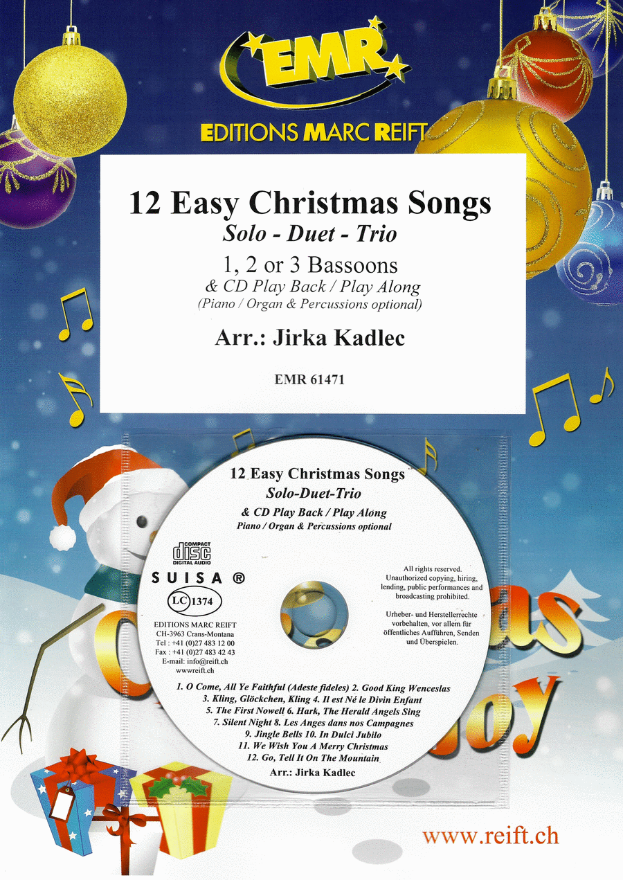 12 Easy Christmas Songs Woodwind Duet scores gallery preview page 1
