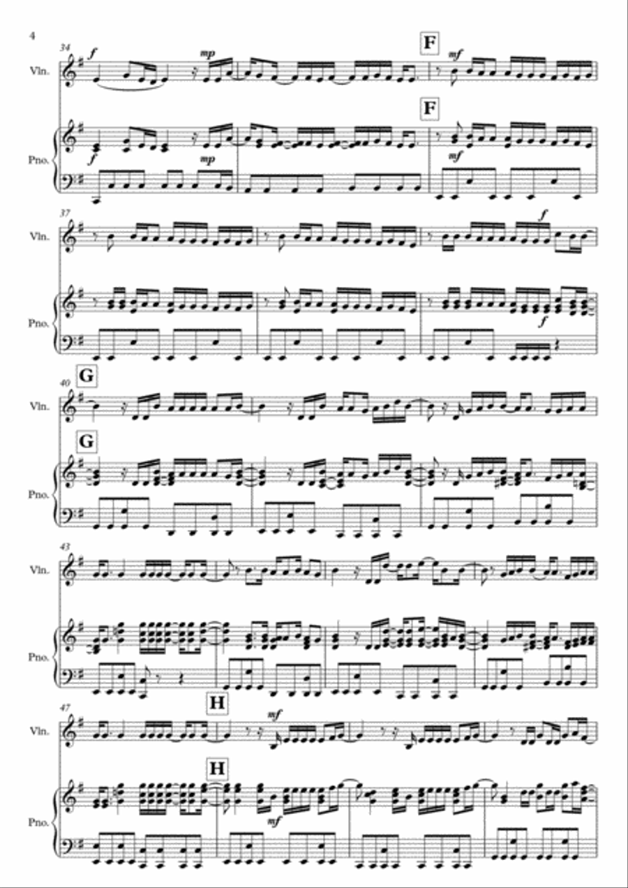 The Greatest Show Violin Solo scores gallery preview page 4
