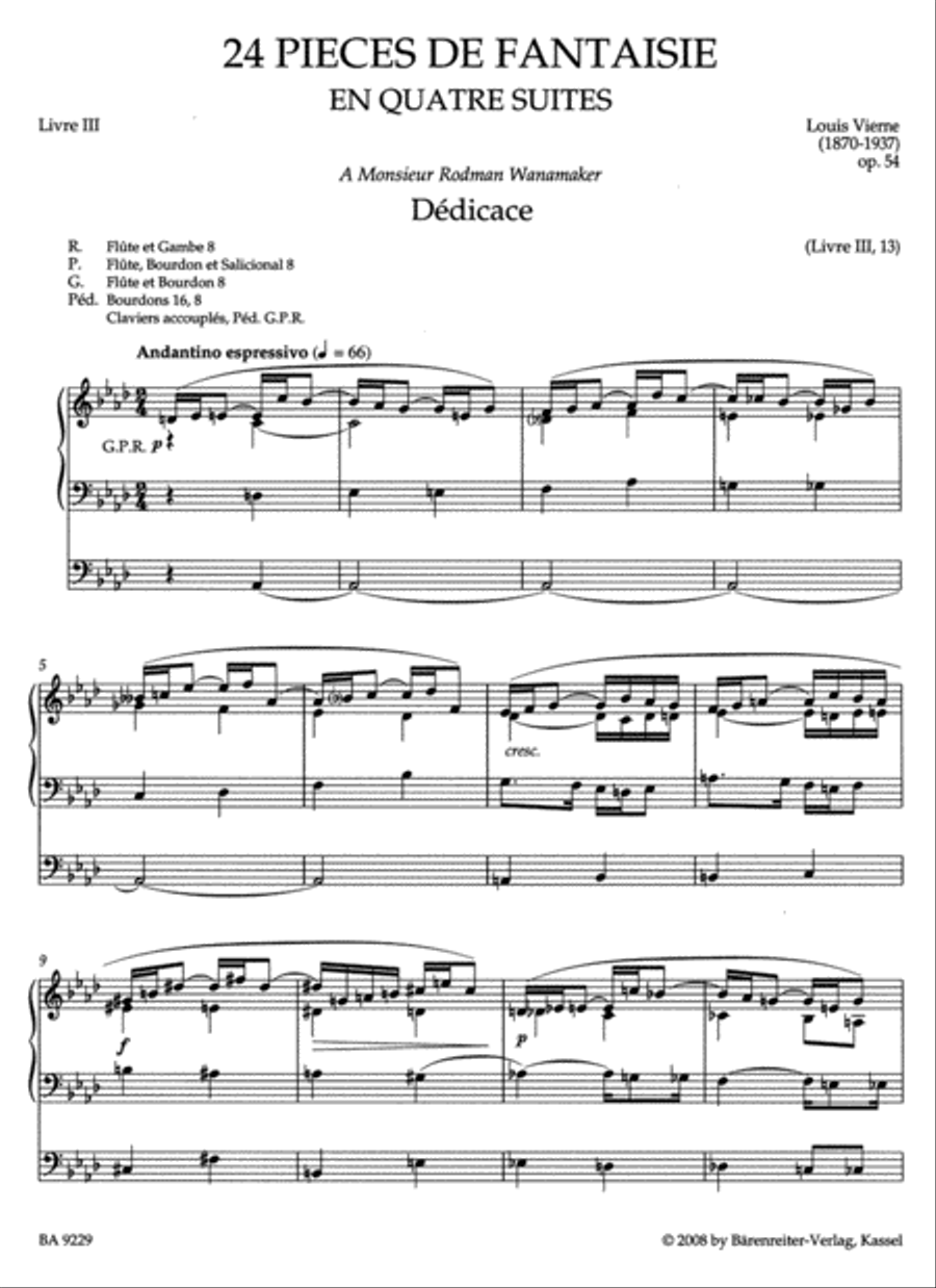 Pieces de Fantaisie en quatre suites, Livre III, Op. 54