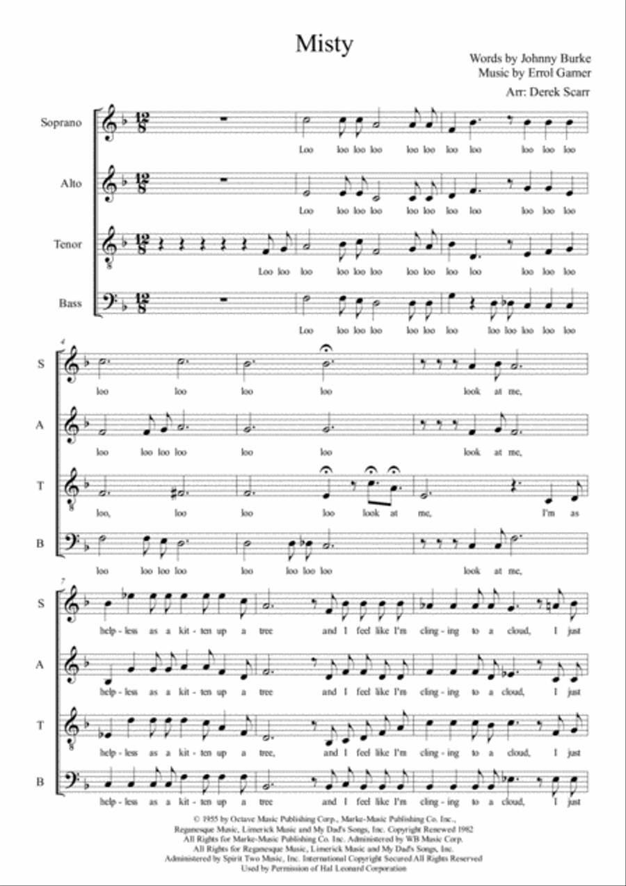 Misty Misty 4-Part scores gallery preview page 1
