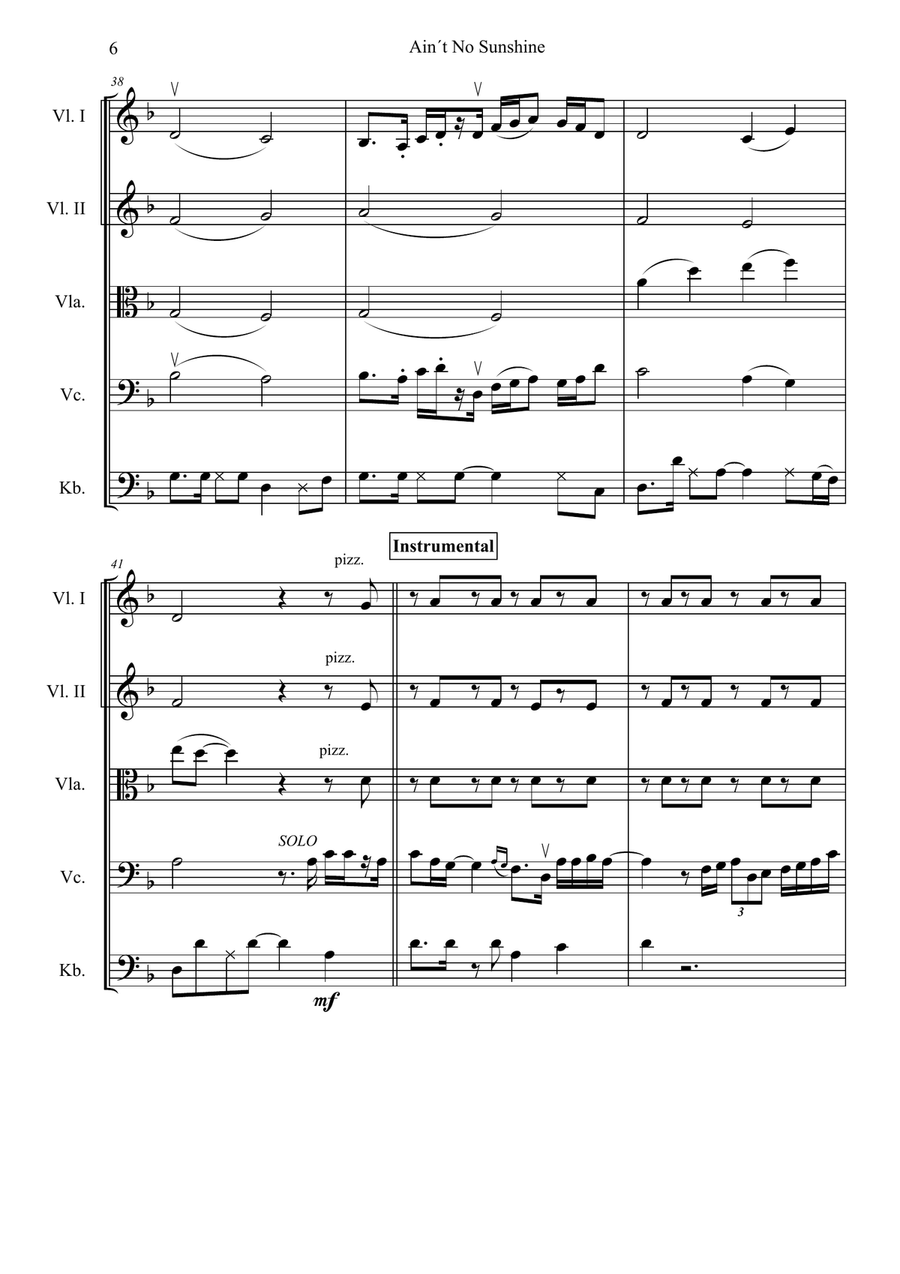 Ain't No Sunshine String Orchestra scores gallery preview page 6