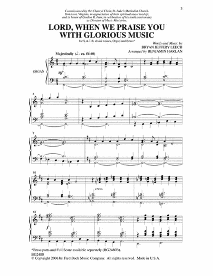 Lord, When We Praise You with Glorious Music 4-Part scores gallery preview page 8