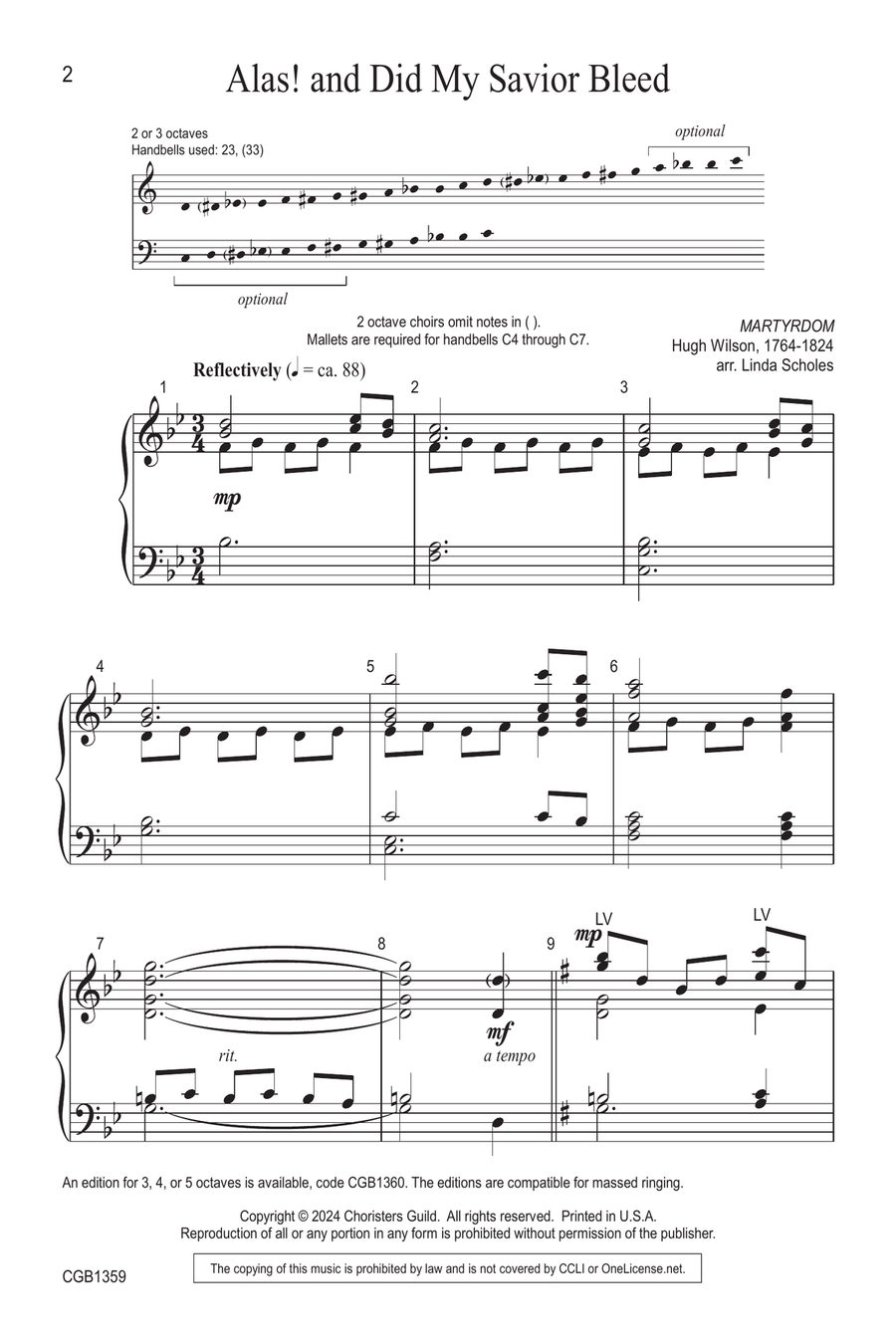 Alas! and Did My Savior Bleed (2-3 octaves) 3-Octaves scores gallery preview page 2