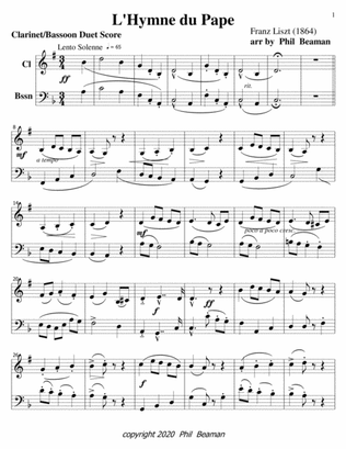 L'Hymne du Pape-Clarinet-Bassoon duet