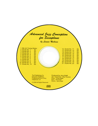 Book cover for Advanced Jazz Conception For Saxophone - CD only