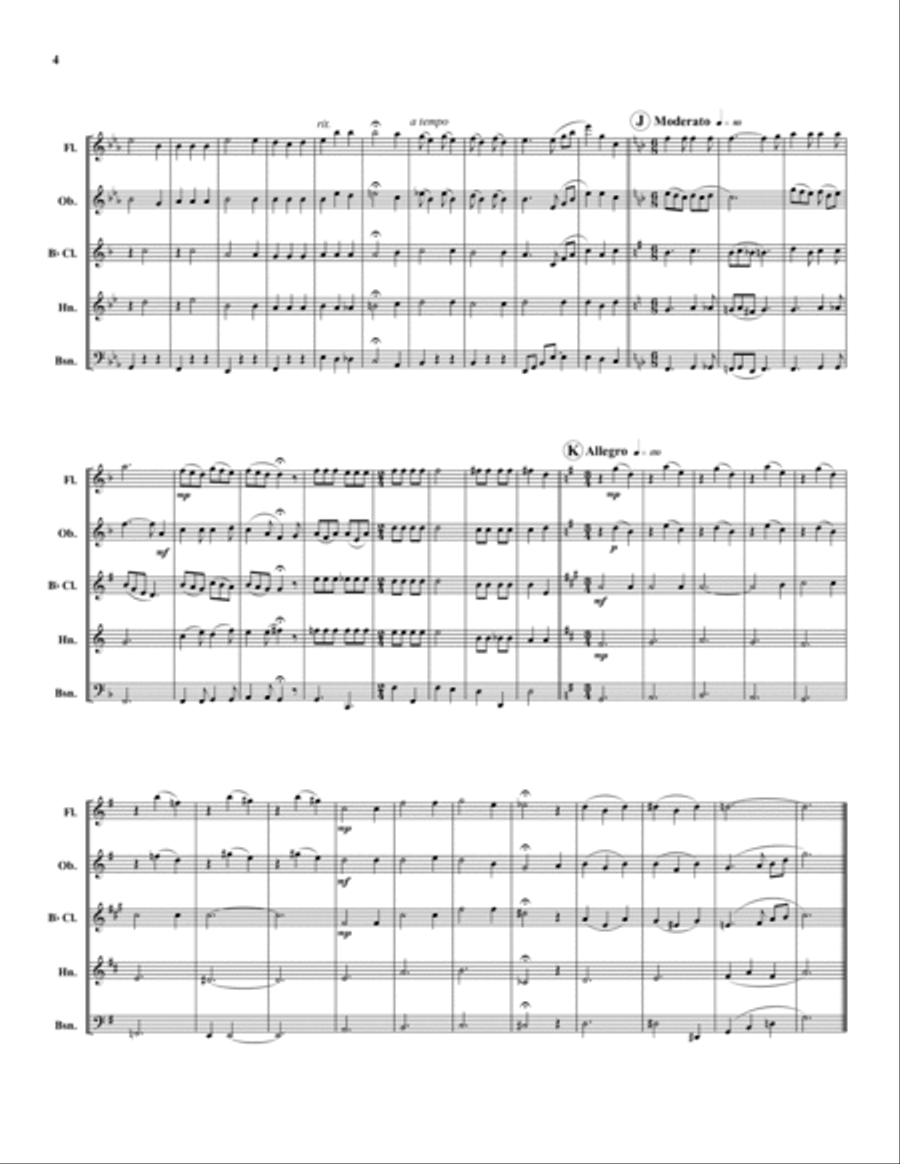 Nursery Rhyme Medley Woodwind Quintet scores gallery preview page 4