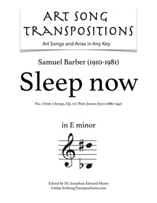 Book cover for Sleep Now, Op. 10, No. 2