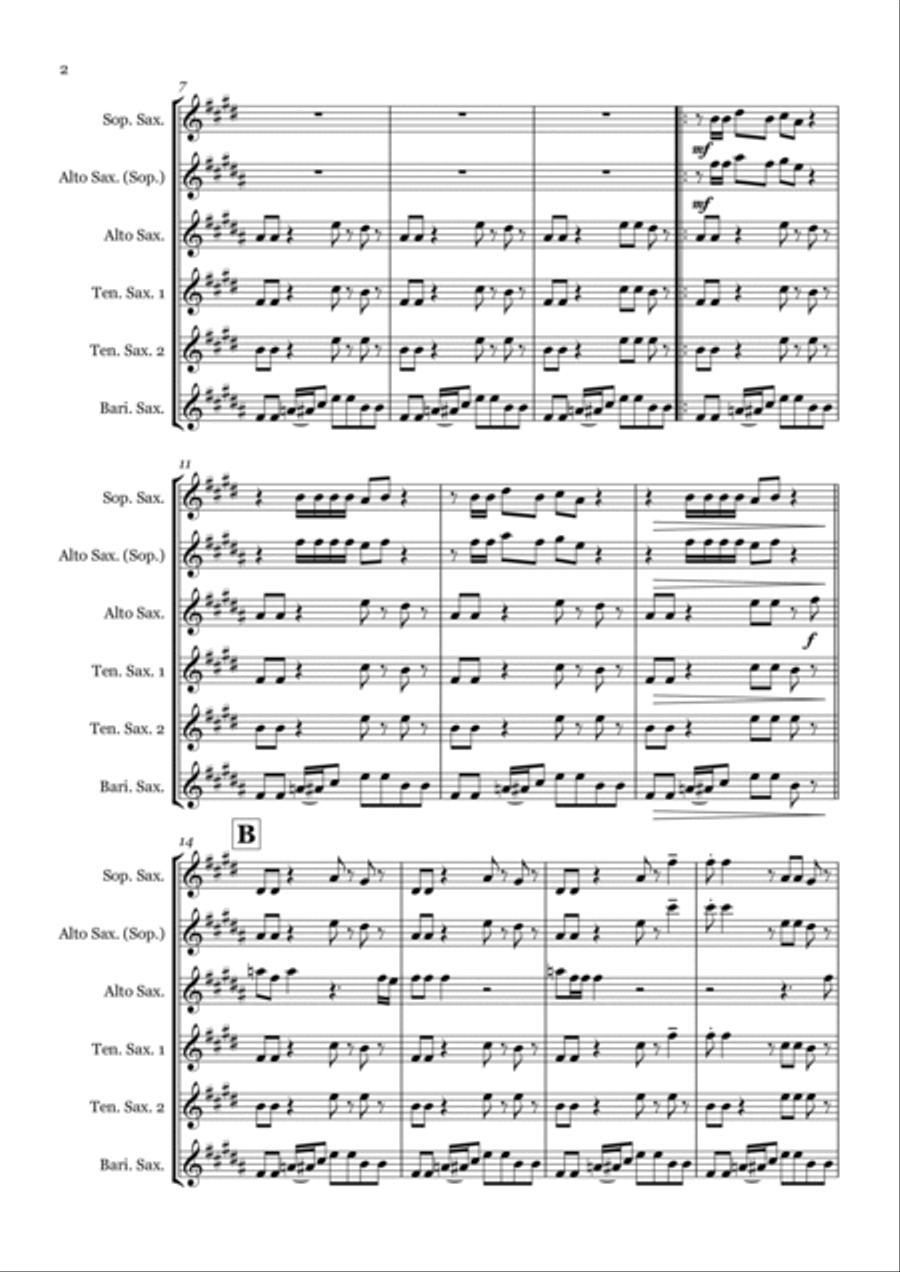 Ghostbusters Saxophone Quintet scores gallery preview page 2