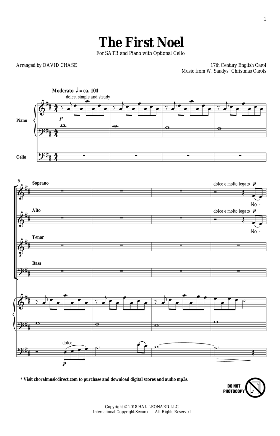 The First Noel 4-Part scores gallery preview page 1