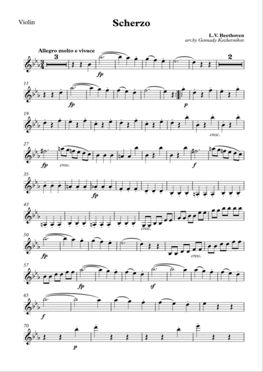 L.V. Beethoven. Scherzo String Trio scores gallery preview page 3
